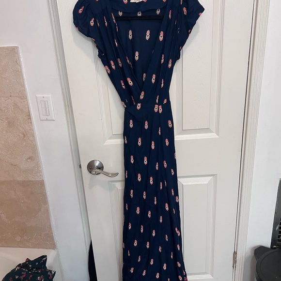 Tularosa Sid Wrap Dress in Navy size small maxi dress - Rayon blend - Picture 2 of 6